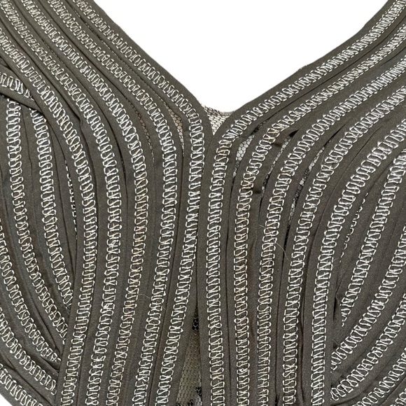 CABLE & GAUGE - Black blouse with unique & intricate silver design, flowy, sz 1X - Picture 4 of 9